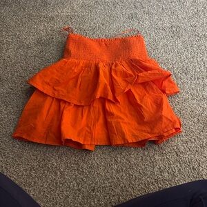 Francesca's Collections Orange Mini Skirt